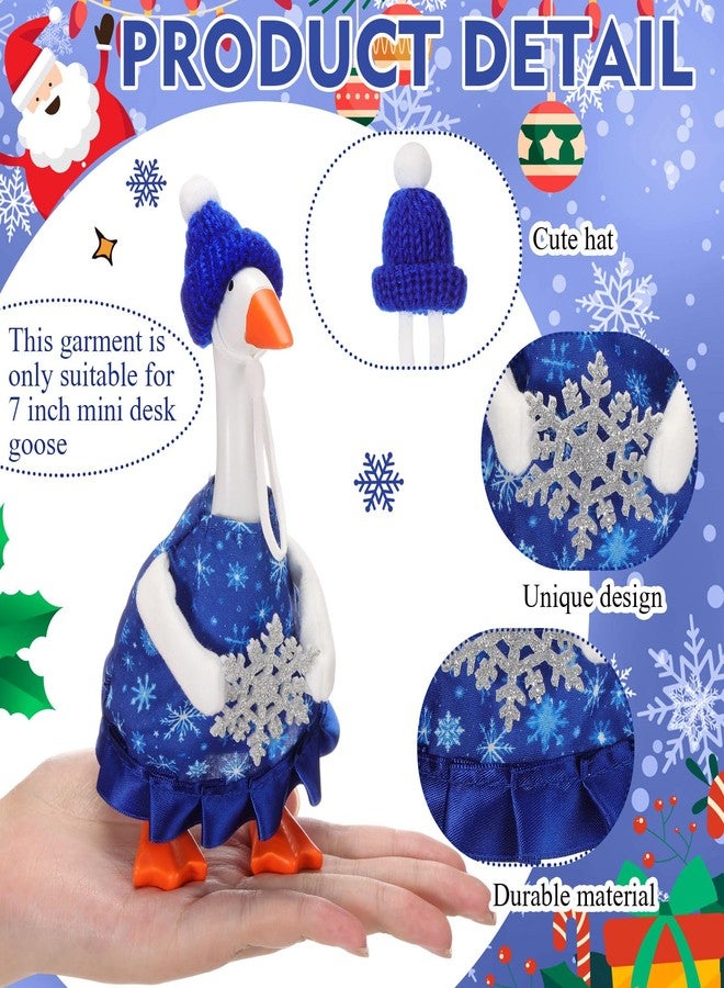 Abbylike Winter Mini Desk Goose Outfit 7 Inch Magnetic Silly Goose Statue Holiday Decor Gifts for Winter Christmas Holiday Magnetic Duck Statue Table Desk Key Holder Decor(Snowflake) - Image 3